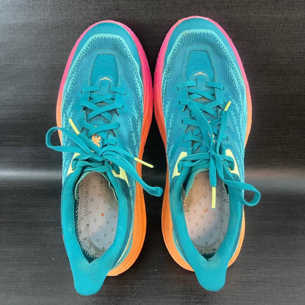 Hoka Speedgoat 5 Womens 9.5B Green Teal Pink Hiking Trail Running Vibram Shoes - Picture 9 of 9